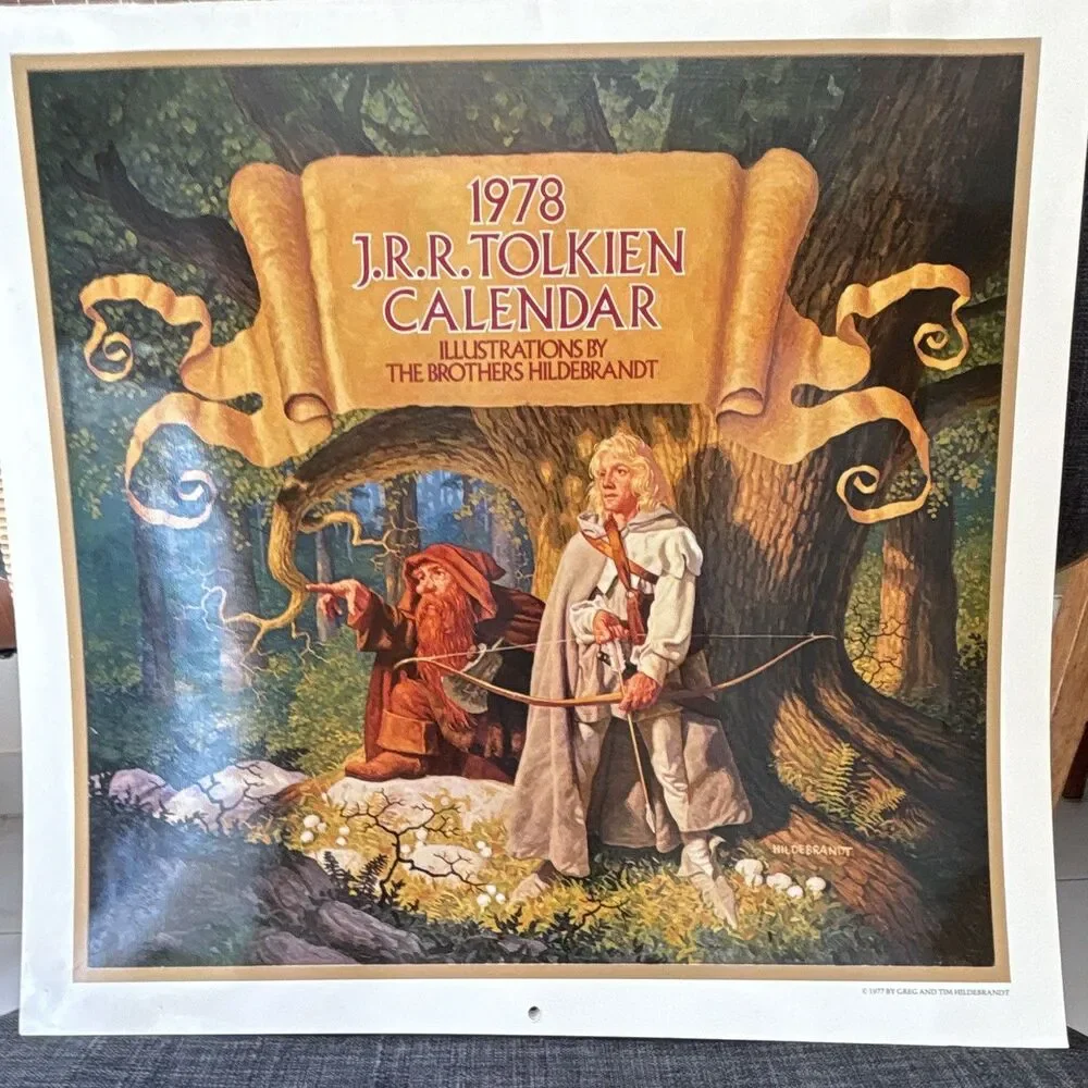 New J.R.R. Tolkien 1978 Calendar, Brothers Hildebrandt Illustrations & Envelope